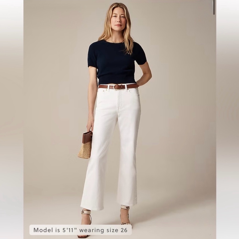 NWT J. Crew Petite High-rise Kickout Jean White